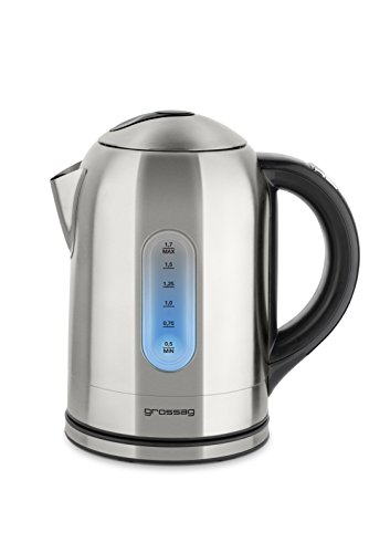 grossag WK 42 Wasserkocher /edelstahl gebürstet/ exakter Temperatureinstellung / 1,7 L, 2200 W
