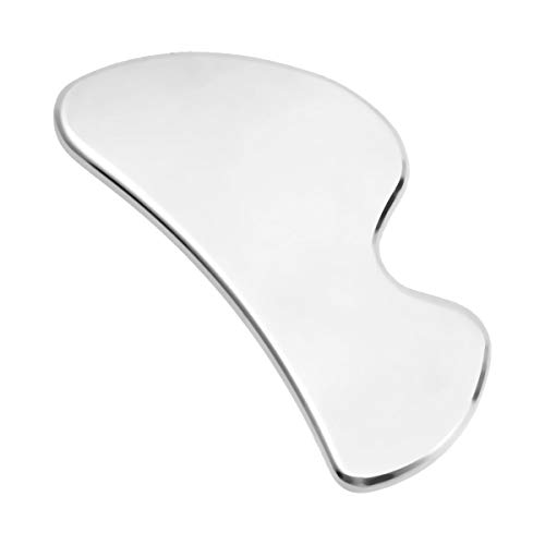 SUPVOX Placa de Gua Sha de Acero Inoxidable para Cuidado de Cara y Cuerpo