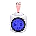 Produktbild Haoli Projektion Wecker, Voice Talking, Auto Zeit eingestellt, Dual Alarm, Sleep Timer, Indoor Zeit Temperaturanzeige für Office Home Travel (Farbe : Weiß)