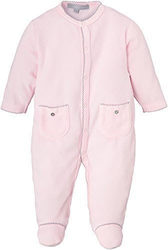 Caramel au Sucre Baby Girls 0-24m Plain or unicolor Long sleeve Sleepsuit -  Pink - Rose (Rose/Gris) - 6-12 months