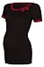 Happy Mama. Women's Maternity Nursing Double Layer T-shirt Contrast Detail. 996p (Black & Crimson, UK 14/16, 2XL)