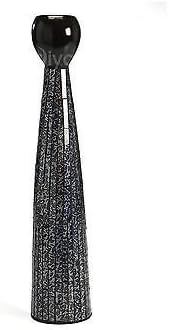 Silvia Mosaic Small Thin Vase Black/Chrome