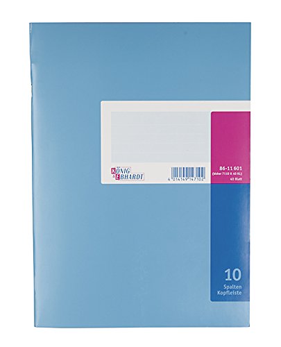 König & Ebhardt 8611601 Geschäftsbuch / Spaltenbuch (A4, mit Kopfleiste 10 Spalten, 32 Zeilen, 80g/m², 40 Blatt Drahtheftung) - 2