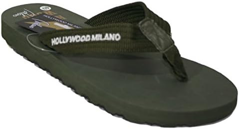 HOLLYWOOD MILANO Men's Thong Sandals Green Army Green Green Size: 10