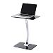 Produktbild Homcom tragbar Metall Laptop-Ständer Glas Top Beistelltisch Schreibtisch Rede Tisch PC Computer Home Office Möbel