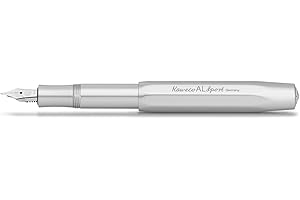 Kaweco AL SPORT Pióro wieczne Silver I Premium do wkładów atramentowych, ekskluzywne pióro wieczne 13 cm, stalówka: B (szerokie)