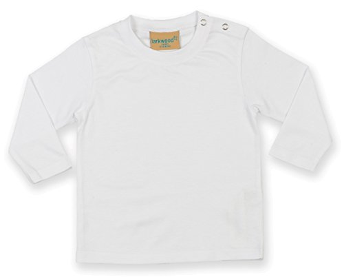 Larkwood Babies Long Sleeve Cotton T Shirt White 12-18