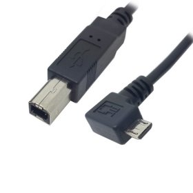 chenyang links gewinkelt 90 Grad Micro USB OTG zu USB Standard B Type Drucker Scanner Festplatte Kabel 60 cm