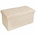 TecTake 80x40x40 cm Tabouret Pouf Dé Pliable Pliant Coffre Siège Boîte de Rangement BEIGE