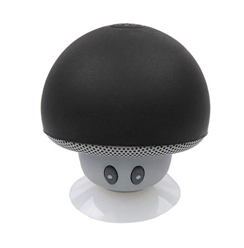 Shot Case Bluetooth Mushroom Speaker for Wiko Tommy Smartphone with Suction Cup and Loudspeaker Micro Mini Black