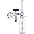 Nc Oxygen Cylinder Regulator With Flowmeter & Humidifier Bottle Made Of Metal, Manually Control Oxygen Flow. (Household Oxygen Flow Meter) - Transparent