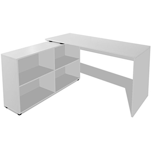 Vidaxl Corner Desk 4 Shelves Computer Office Home Study Table