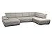 Produktbild CAVADORE Wohnlandschaft Mistrel mit Bettfunktion/Großes Sofa mit Ottomane Rechts und XL Longchair Links / 343 x 77 x 228 / Beige-Grau