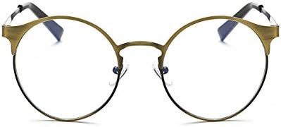 Delaying Full metal frame clear lens eye anti-Blu-ray retro glasses Full-rimmed round box design glasses