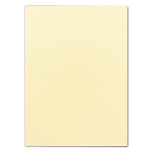 Leinenstruktur Karton | 20 Stück | DIN A4 - 297 x 210 mm | in Vanille | 240 g/m² | Ideale Bastelkarten für Weihnachten, Einladungen und Deckblätter | GUSTAV NEUSER