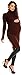 Zeta Ville Women's Maternity Stretch Warm Knit Bodycon Dress Polo Neck - 417c (Brown, 8/12)
