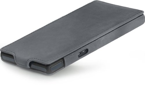 StilGut exklusive Ledertasche für Sony Xperia Z gris – Old Style Storm Grey - 4