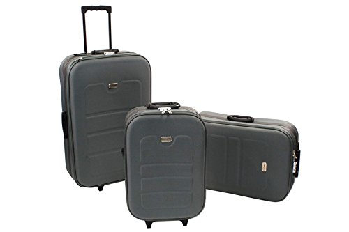 Preisvergleich Produktbild 3 TLG Eva Kofferset grau Polyester Trolley Reisekoffer Koffe