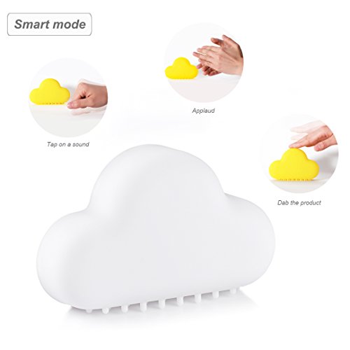 ProGreen smart WOLKE Nachtlicht, Gelbe, Warmweiß, 3 Modi auszuwählen, USB Aufladung, schöne und warme Begleitung in der Nacht, Zimmerdekorationen, LED Lampe, Wandleuchten, Nachttischlampe - 5