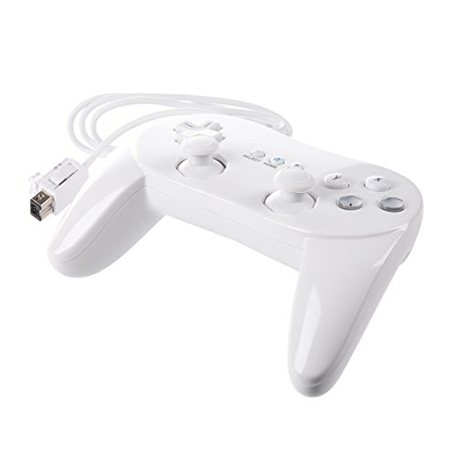 SODIAL R  Mando Controlador para Nintendo Wii Clasico Juego Cable Consola Blanco