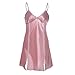Produktbild TianWlio Dessous Damen Schlafanzug Unterwäsche Negligees Weihnachten Dessous Nachtwäsche Satin Spitze Chemise Nachtwäsche Schlafrock Rosa L
