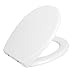 Produktbild HOMFA WC Sitz mit Absenkautomatik Toilettendeckel Duroplast Quick-Release Abnehmbar Easyclean Edelstahl Scharniere Antibakteriell Weiß Toilettensitz