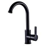 Auralum® Negro Mezclador Grifo Monomando Con Forma Cascada Para La Cocina Lavabo Del Baño Grifo Mezclador Monomando Para Fregadero