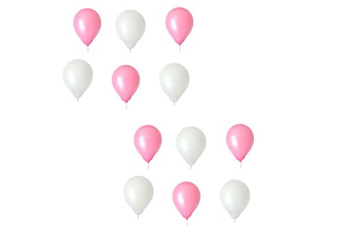 Luftballons je 25 Rosa & Weiß - ca. Ø 28cm Ballons als Deko, Party, Fest - Farbe Weiß & Rosa - Helium geeignet - twist4®