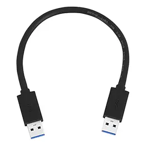 Storite 23cm Super Speed USB 3.0 Type A Cable  Male to Male USB Cord Short Cable for Hard Drive Enclosures, Laptop Cooling Pad, DVD Players- Black