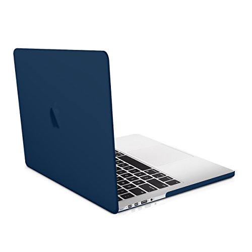 kwmobile Hardcase Laptop Hülle für Apple MacBook Pro Retina 15" (ab Anfang 2013) - Dunkelblau dünne gummierte Schutzhülle Cover Case Tasche