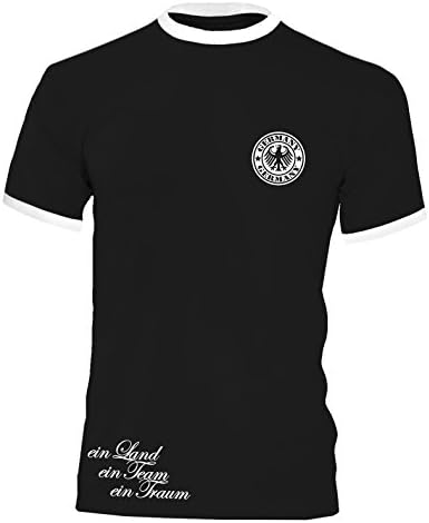 Luckja European Championship Germany Jersey 2016 Fan T-Shirt Vintage Design 5 Mens Crew Neck T-Shirt - Black - Small