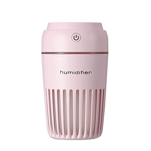 Aromatherapy Essential Oil Diffuser 300ml Whisper-Quiet Portable USB Ultrasonic Cool Mist Humidifier Auto Shut-Off and 7 Fascinating LED Night Lights for Home Office Car,Pink