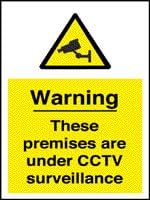 Warning these premises are under CCTV surveillance 3mm sign channel.