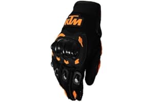 RAJO MOTOR Guantes de Moto K.T.M Negros con Naranja Motocicleta Impermeables Motocross protección en Nudillos Hombre Mujer Antideslizantes Transpirables Deportivos Verano e Invierno Equipaje (M)