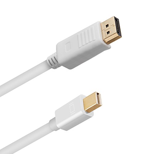 Mini DP auf DP Kabel, 1.8m Vergoldet Mini DisplayPort(Thunderbolt) auf Displayport(DP) Kabel(Weiß) Konverter Adapter V1.2, 4K Resolution Unterstützte von SZCTKlink - 5