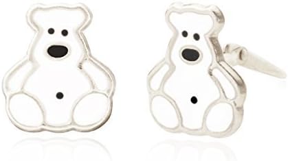 Sterling silver enamel polar bear Andralok stud earrings / Gift box included
