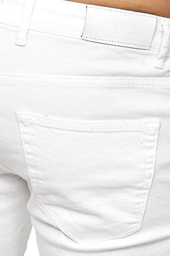 Red Bridge Herren Jeans Hose Slim-Fit Röhrenjeans Denim Colored (Weiß, W30 L34) -