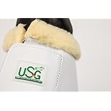 USG Hufglocken Bell Boots mit Neopren-Innenseite & synth. Lammfell, Größe M, Weiss