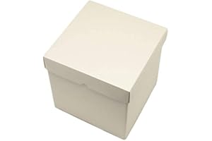 NOTJUSTBALLOONS Luxurious Gift Box Cube for Birthdays, Christmas, Weddings or Corporate Gifts (Ivory, 150 mm)