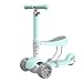 Produktbild Rutschfest Roller für Kinder mit Klappsitz - Neuer 2-in-1 verstellbarer 3-Rad-Tretroller für Kleinkinder Mädchen & Jungen - Lustiges Outdoor-Spielzeug für Kinder Fitness-Spiele für draußen Junge Mädch