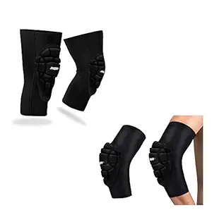 Jaspo Bolster Professional Knee and Elbow Guards Combo Includes 1 Pair of Each Specially Designed for The Outdoor Sports, Dance, Cycling, Skating, Inline Skating, Skateboarding, etc.