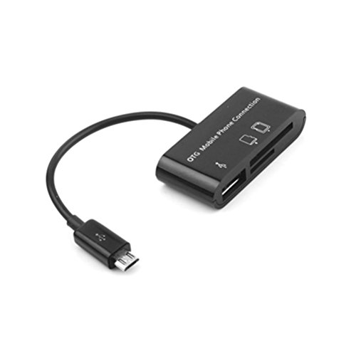 UKCOCO 3 in 1 OTG Mobile Phone and Tablet Connection Micro USB Connection Kit HUB SD MMC TF Card Reader Adapter