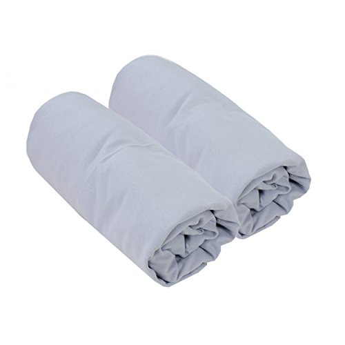 Baby Spannbetttuch 70x140 Spannbettlaken 100% Baumwolle Jersey Babybett Bettlaken Gummizug Rosa Blau Weiß im 2er SET