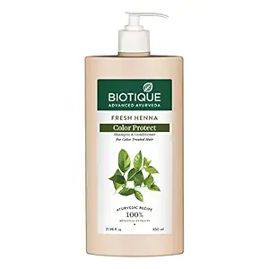 Biotique Bio Henna Leaf Fresh Texture Shampoo and Conditioner, 650ml