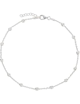 Fußkettchen, Fußkette aus 925 Sterling Silber als Fußschmuck für Damen und Mädchen, Länge 22 - 25cm, Modell 63