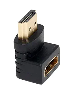 L Type HDMI Male to HDMI Female Jointer Connector (Black)-1 PCS 0 m HDMI Adapter (Compatible with LED Tv, Laptop, Black, One Cable)