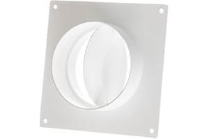 EUROPLAST Ø 100mm Raccordo per Tubi di Ventilazione - Flangia da Parete con Valvola Antiritorno - Plastica PVC