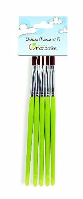 Avenue Mandarine - 52532O - Loisir créatif - Lot de 5 Pinceaux Brosses Synthétiques Assortis