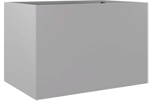 vidaXL Jardinière, Lit Surélevé, Bac à Fleurs, Pot de Plantes, Boîte à Fleurs Jardin Patio Terrasse, Argenté 62x47x46 cm Acier Galvanisé