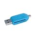 Produktbild Sd Card Reader,Sopear 2 in 1 OTG Micro SD TF-Flash-speicherkartenleser Micro USB 2.0 OTG Adapter für Android Handys Tablet PC Computer Blau